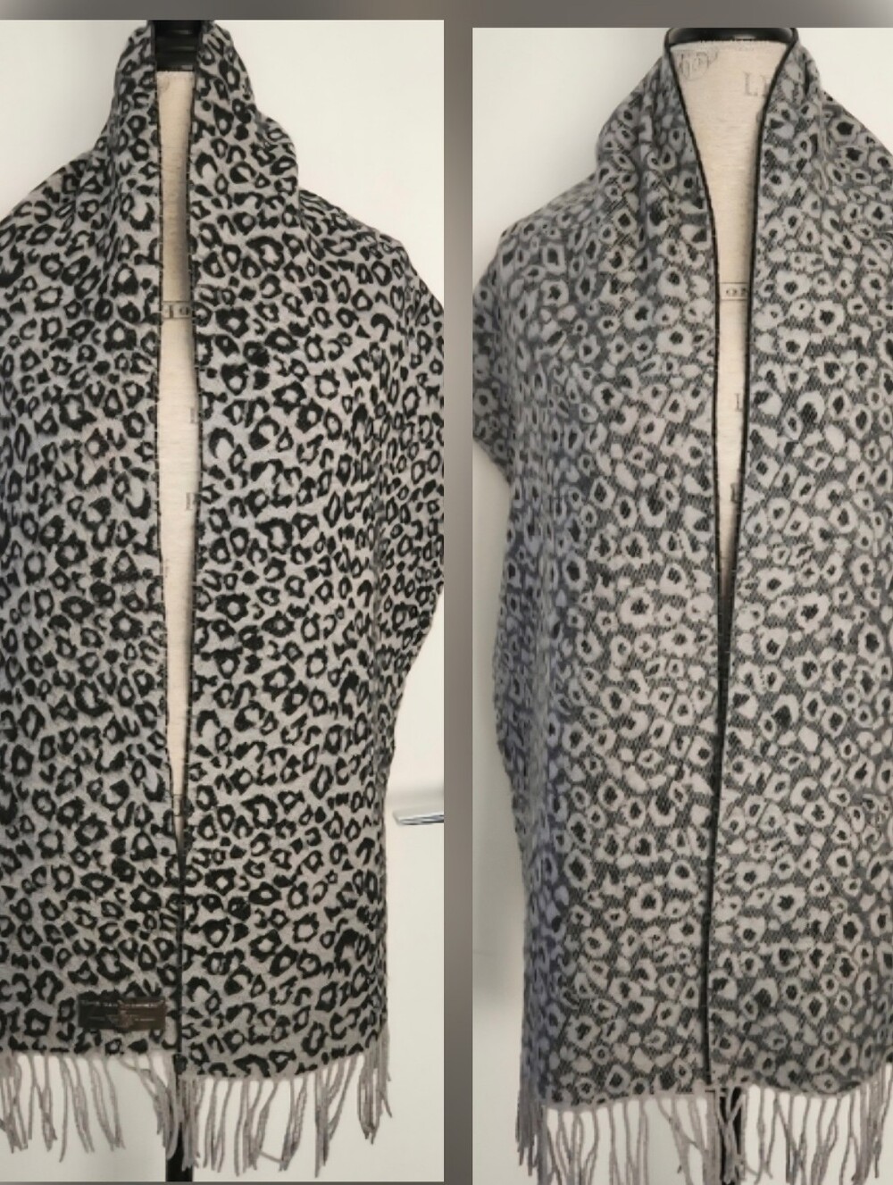 Reversible Leopard Knit Scarf